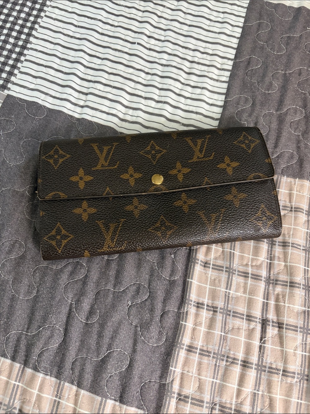 Louis Vuitton Monogram Continental Wallet - Brown & Gold Accents